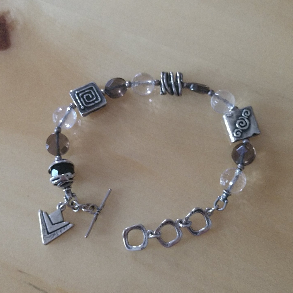 Silpada Smoky Quartz and Silver Bracelet
